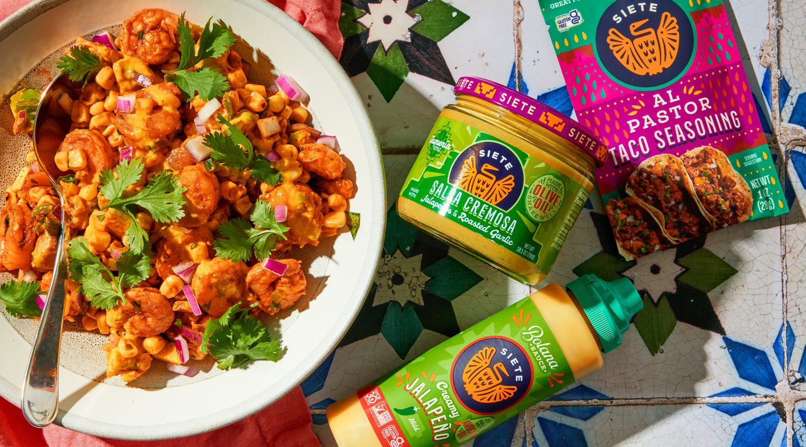 Catherine’s Shrimp & Corn Salad with Salsa Cremosa