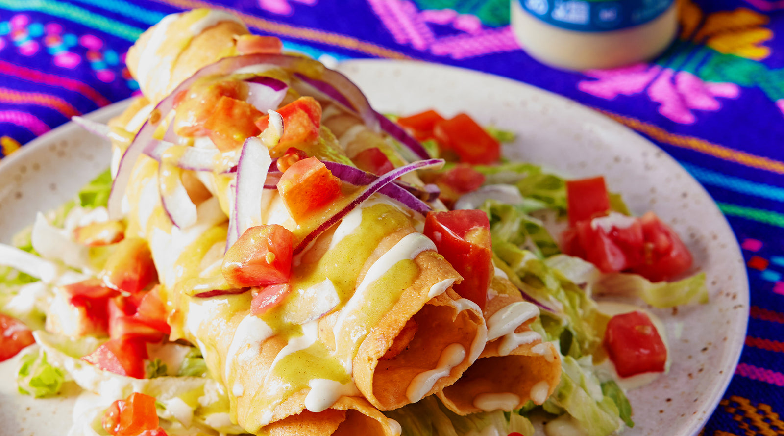 Potato Flautas with Jalapeño Crema Recipe