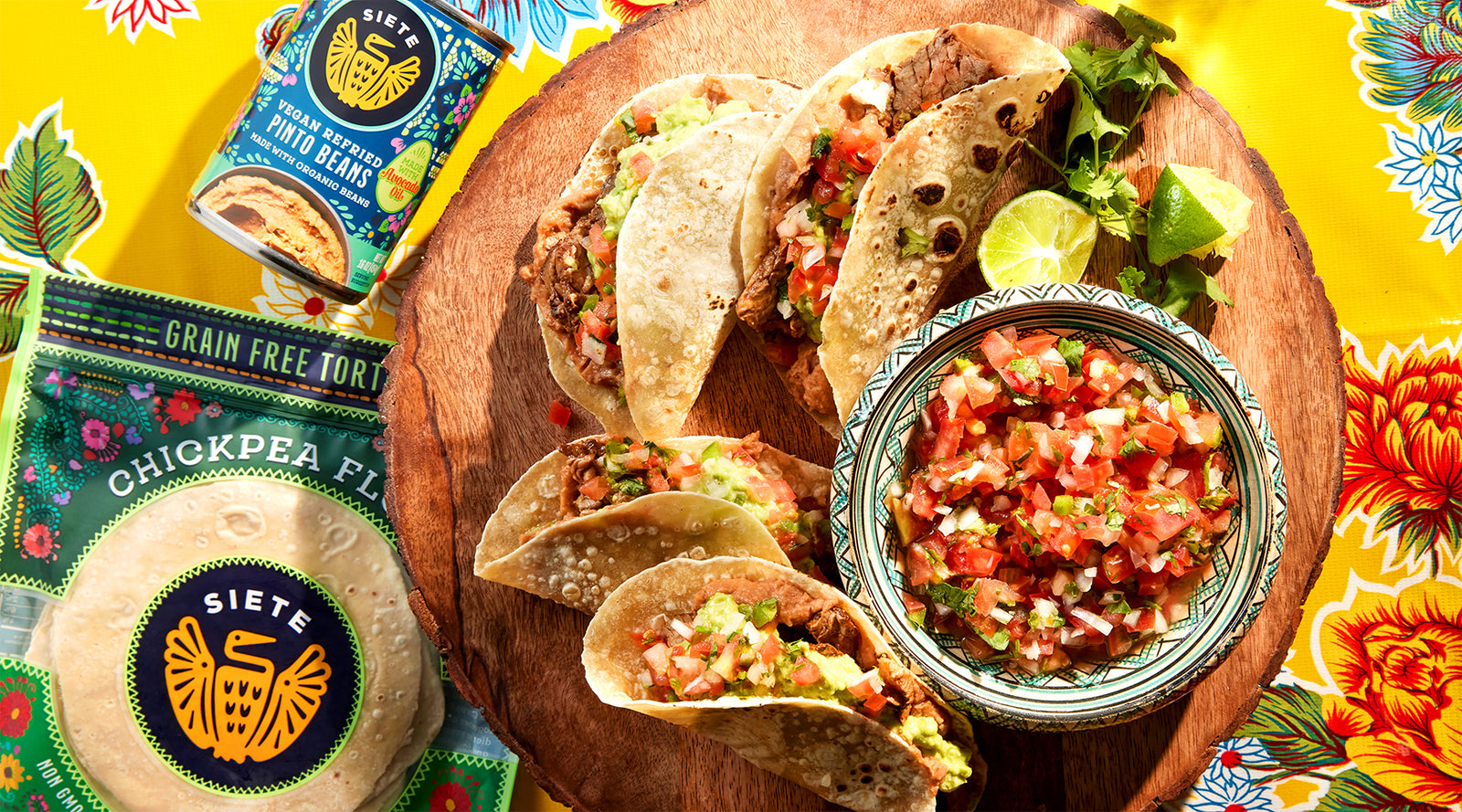 Fajita & Siete Refried Pinto Beans Taco Recipe