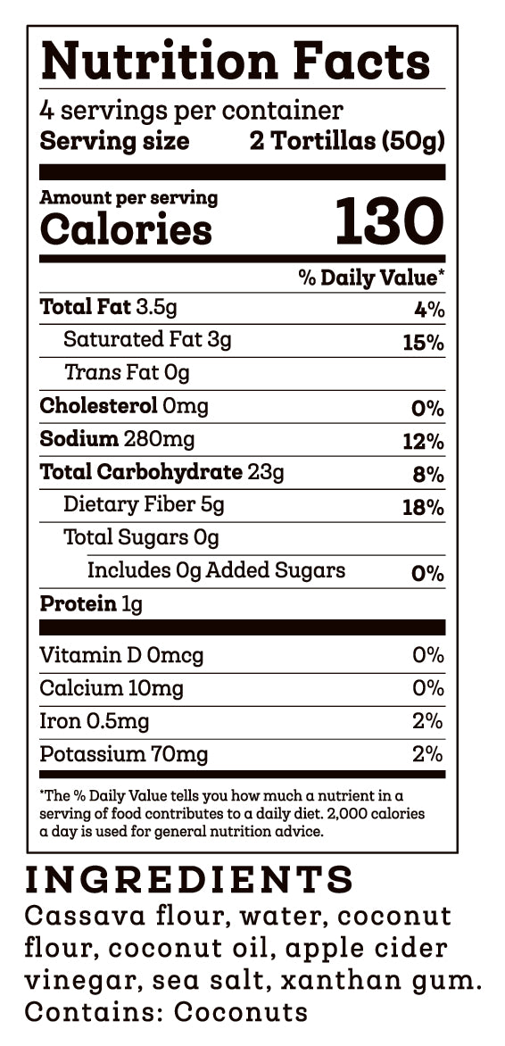 Grain Free Cassava Flour Tortillas
