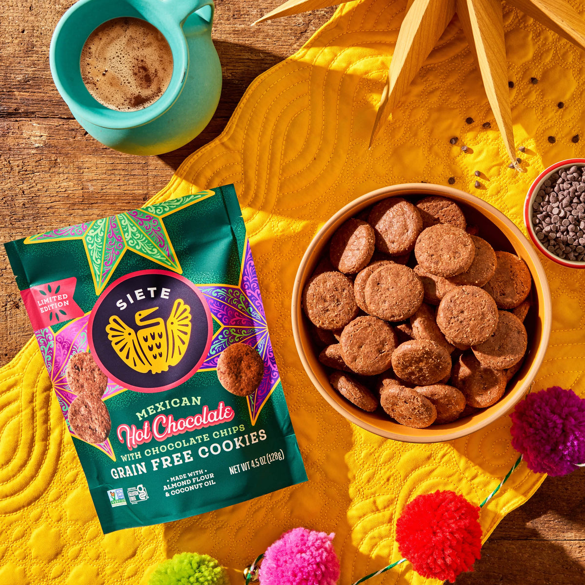 Grain Free Mexican Hot Chocolate Cookies with Chocolate Chips
