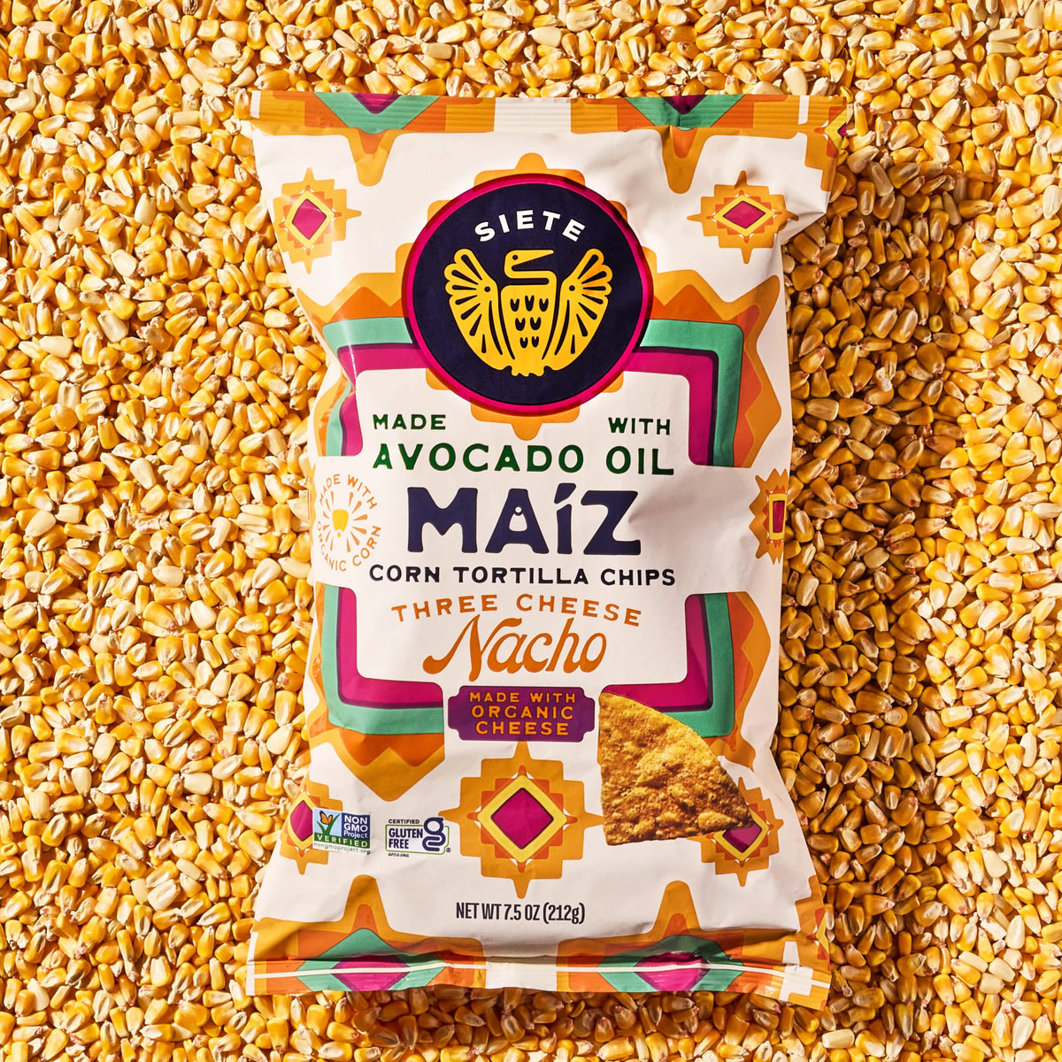 Maíz Three Cheese Nacho Corn Tortilla Chips