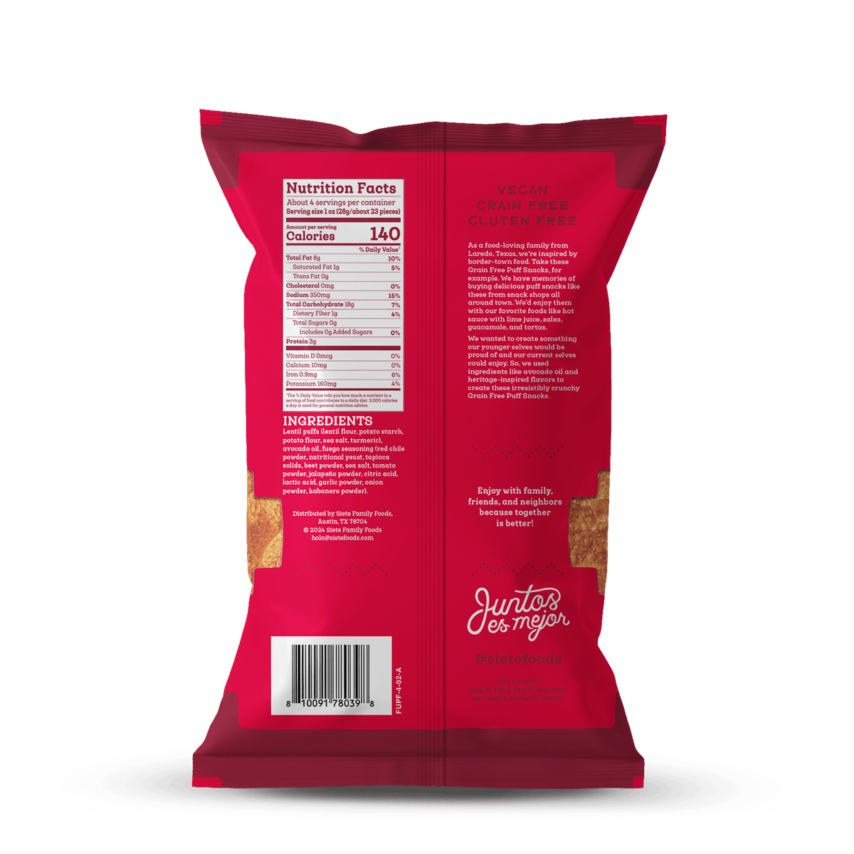 Grain Free Fuego Puff Snacks