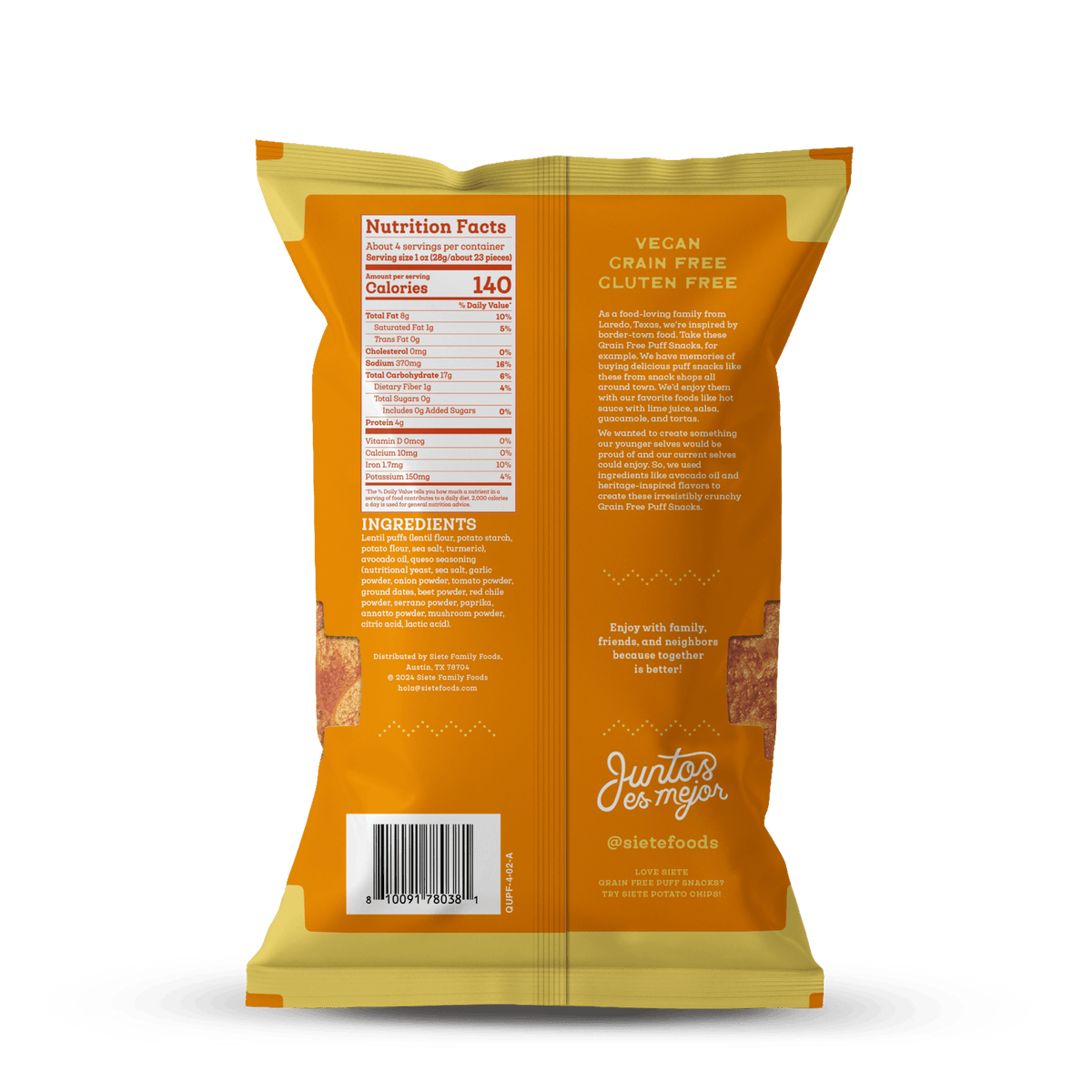 Grain Free Queso Puff Snacks