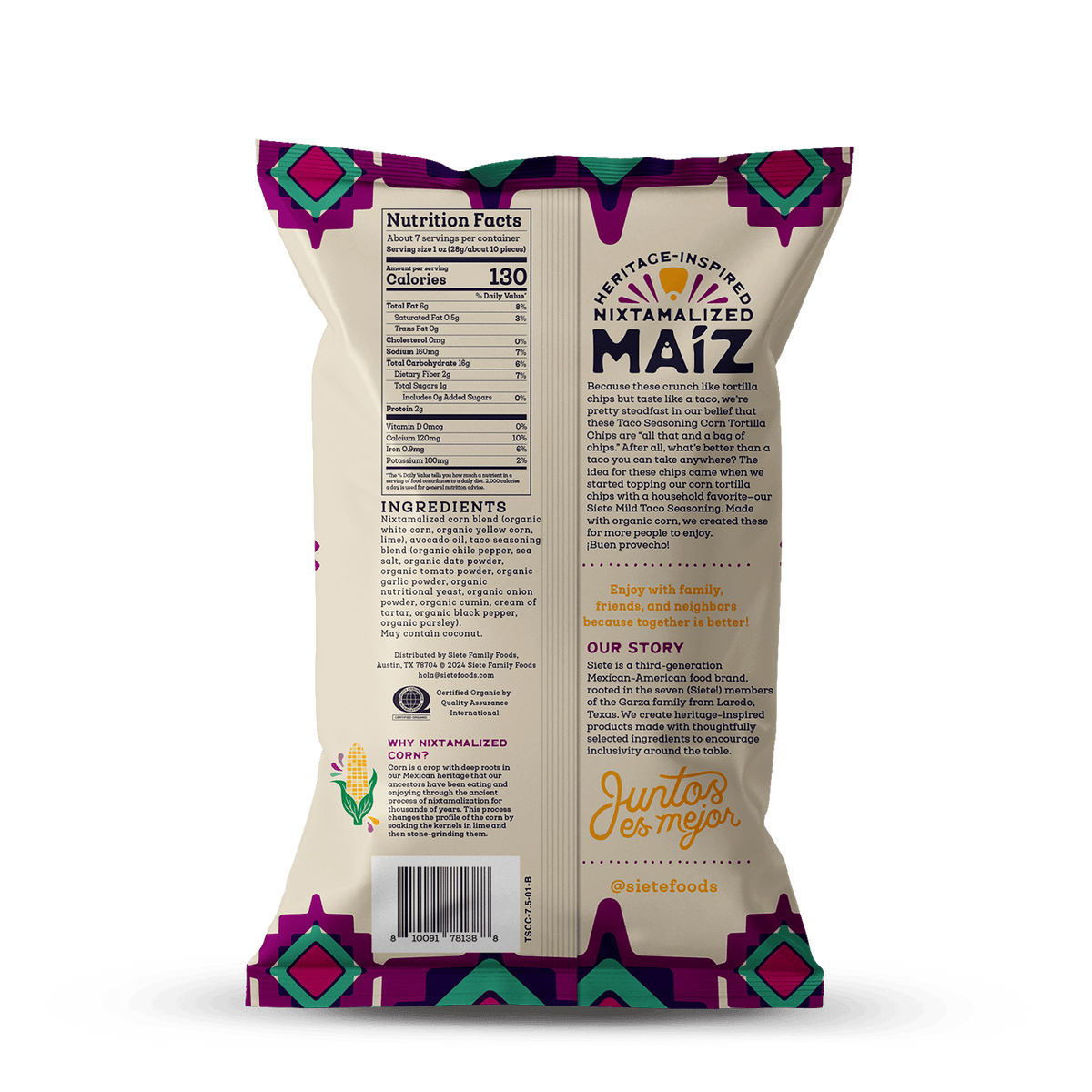 Maíz Taco Seasoning Corn Tortilla Chips