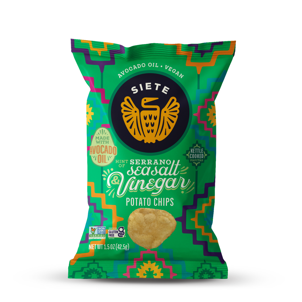 Kettle Cooked Hint of Serrano Sea Salt &amp; Vinegar Potato Chips
