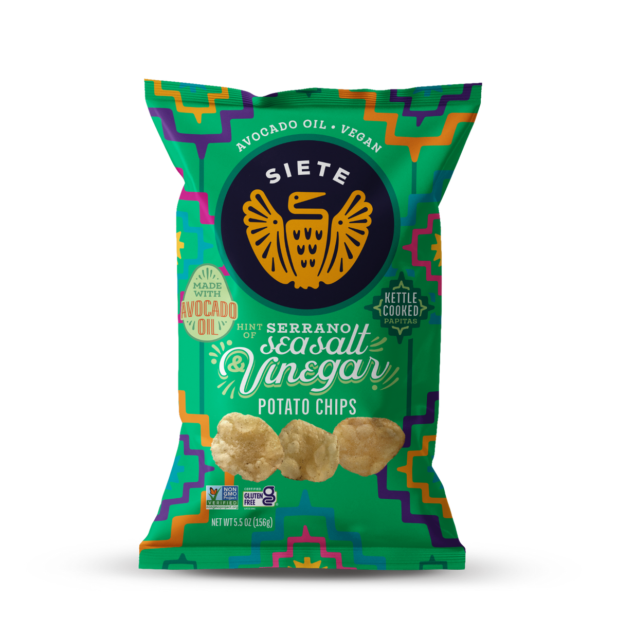 Kettle Cooked Hint of Serrano Sea Salt &amp; Vinegar Potato Chips